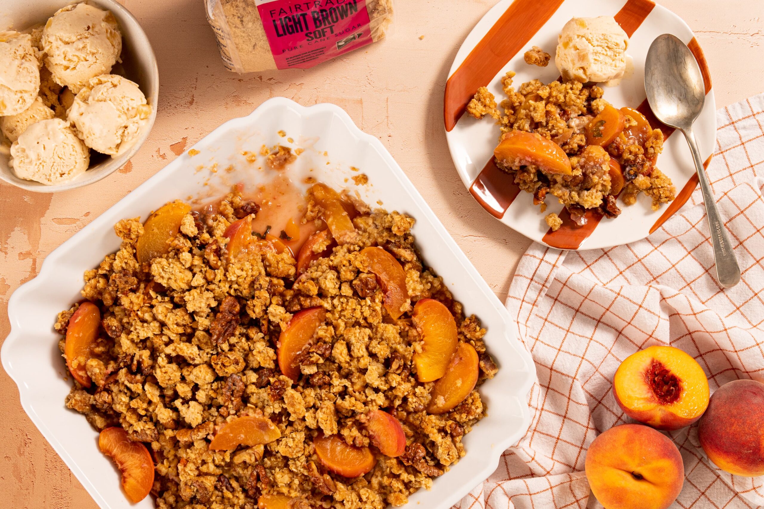 Peach and Mint Crumble